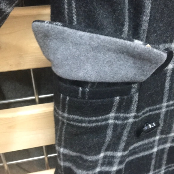 NWT,Esprit Petite Women thick wool coat,black/grey - Picture 7 of 16